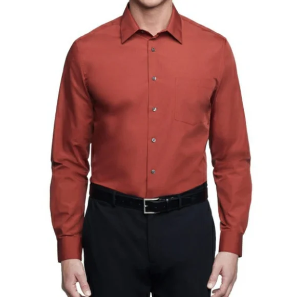 van heusen dress shirts regular fit Van Heusen Regular Fit Ultra Wrinkle Free Stretch FLEX Solid main image 1